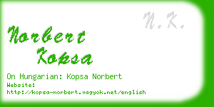 norbert kopsa business card